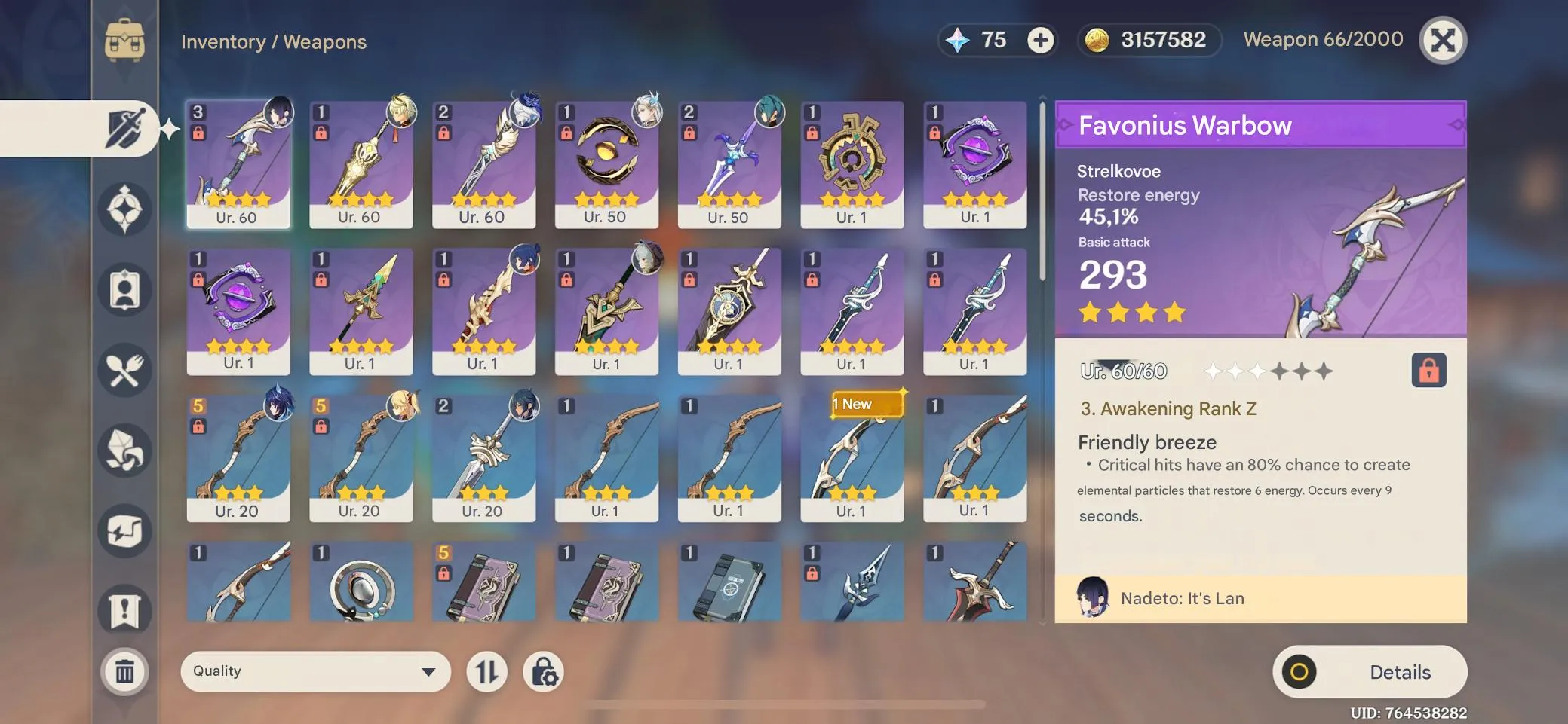 GI1180 5 star Absolution Sword + Harlequin Furina Sigewinne Neuvillette Yelan AR46 Europe Boosted 